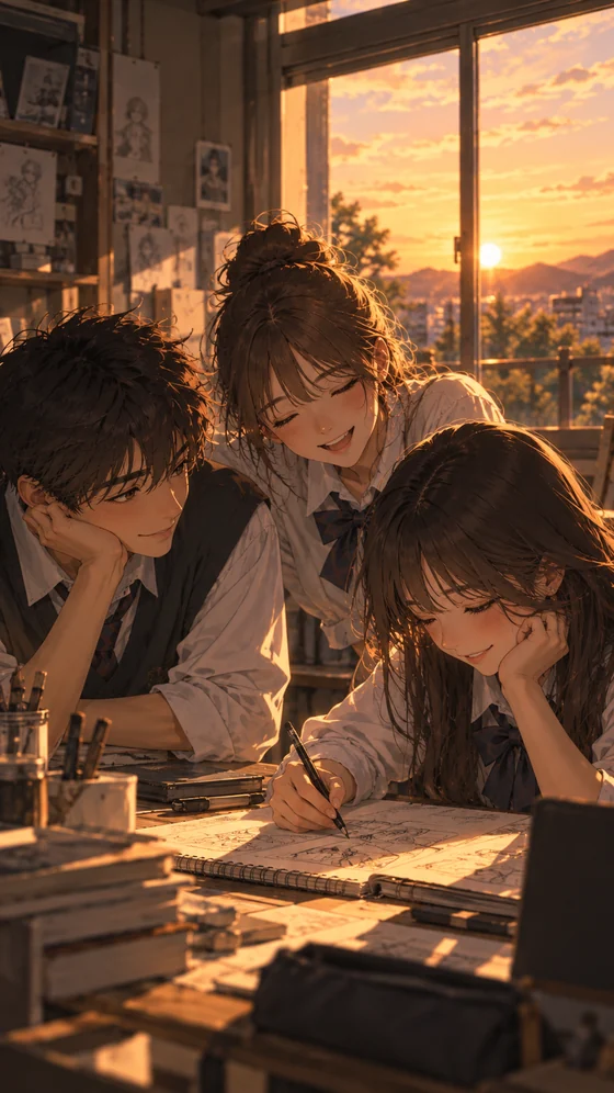 Featured animated series artwork on Komoto